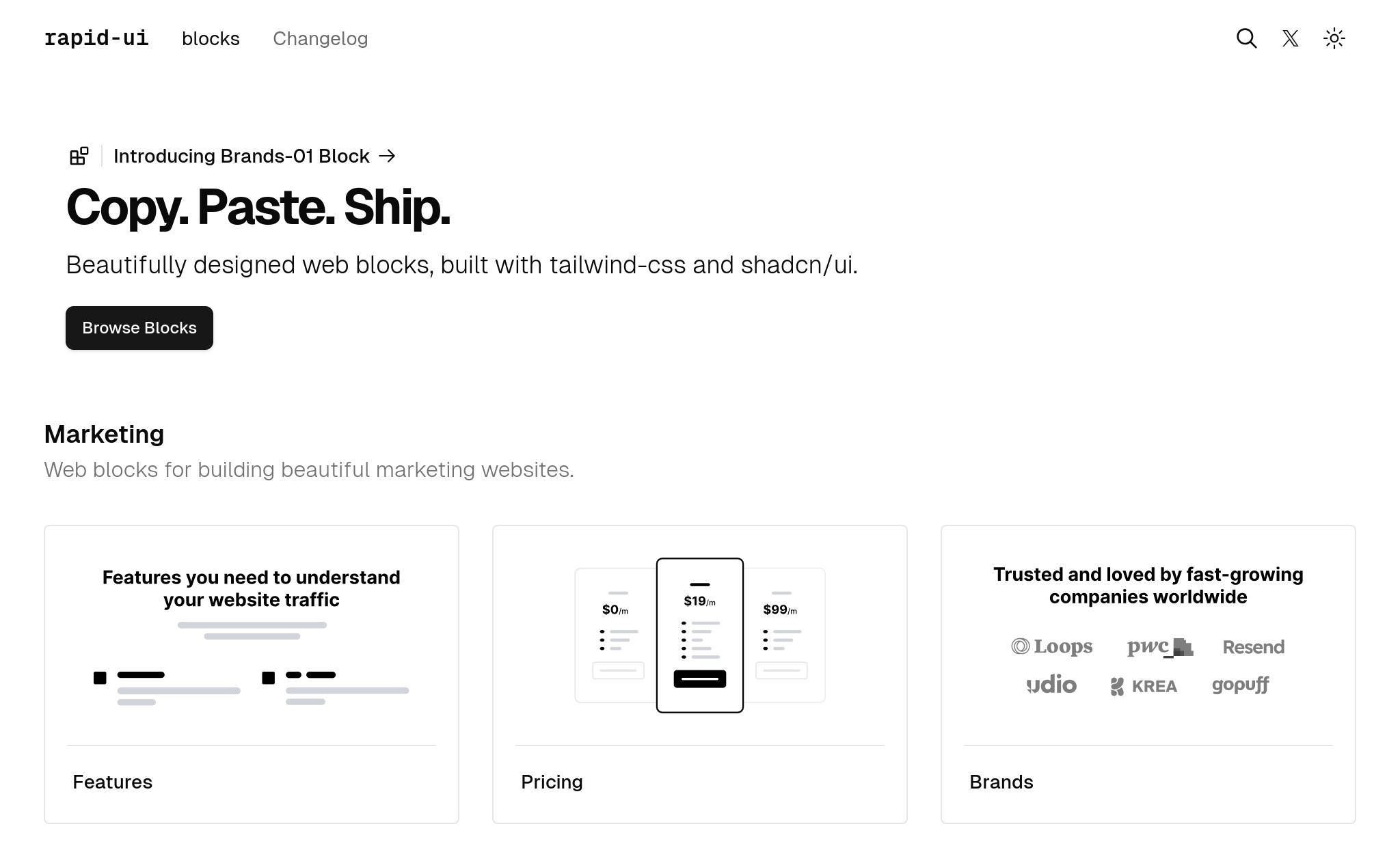 Rapid UI Shadcn UI Templates